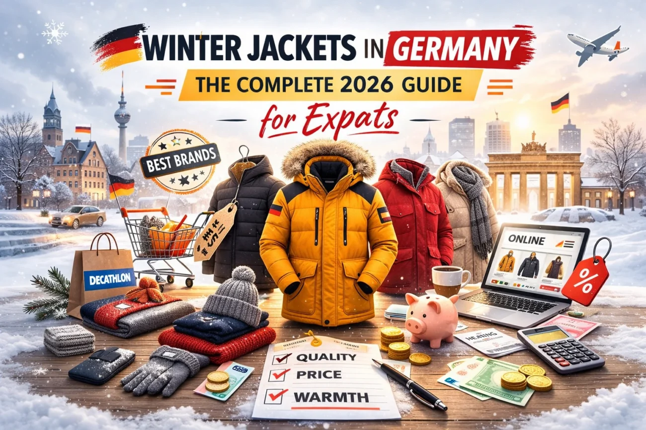 Winter jackets in Germany 2026 guide for expats showing insulated coats, buying tips and cold weather clothing for German winter