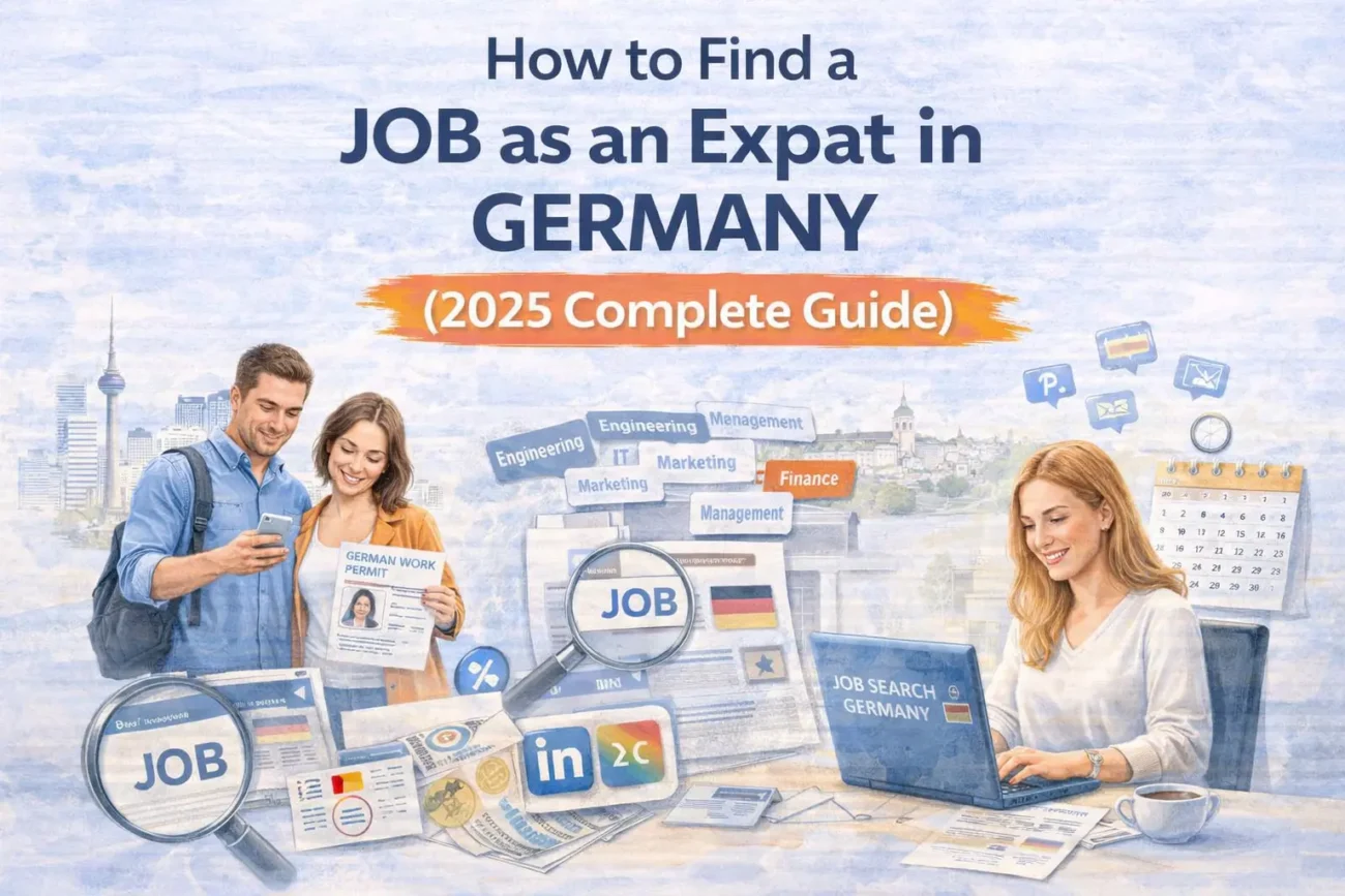 How to find a job in Germany for expats showing job search process, CV, work permit and online job platforms